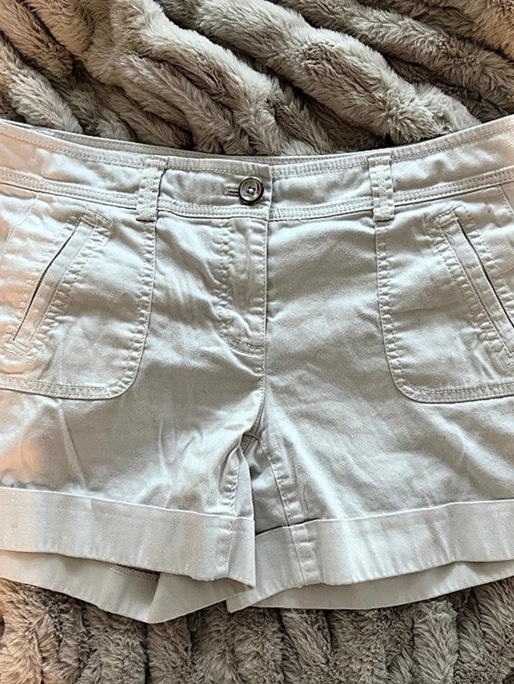 White House Black Market Cuffed Utility Shorts in White
